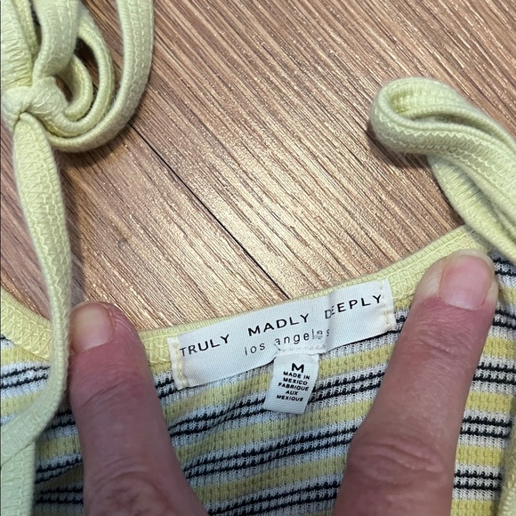 Truly Madly Deeply Striped Crop Top - Yellow and Black medium - Picture 2 of 3
